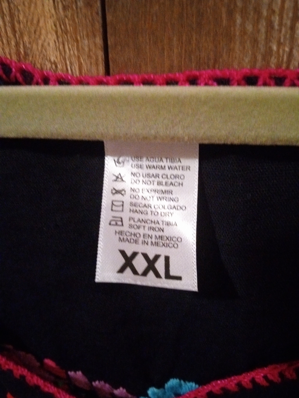 Embroidered Black Floral Peasant Blouse - Picture 6 of 8